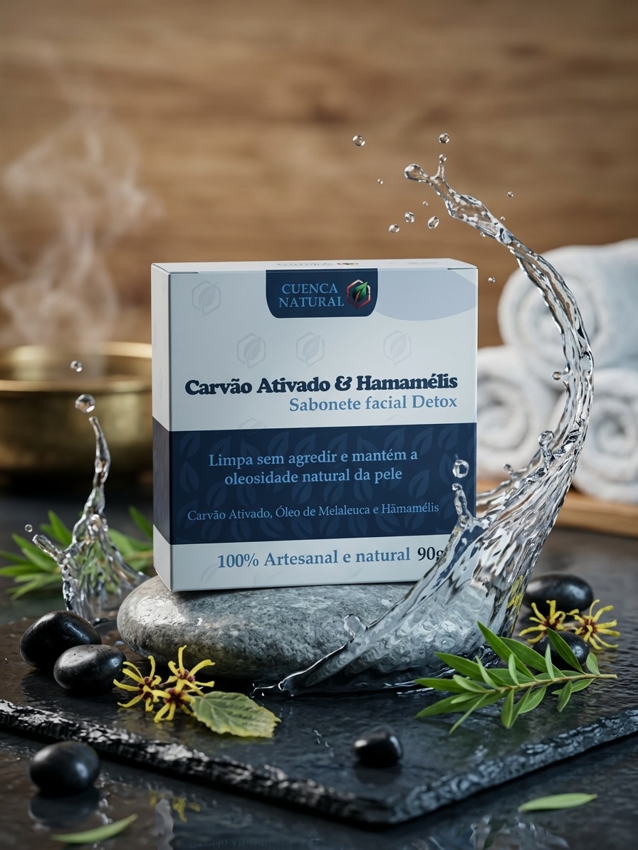 Sabonete Facial Detox Carvão & Hamamélis Cuenca Natural - sabonete facial - Cuenca Natural